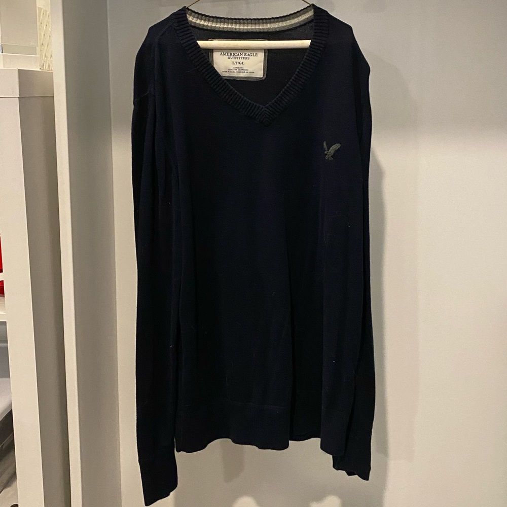 Navy American Eagle v neck sweater